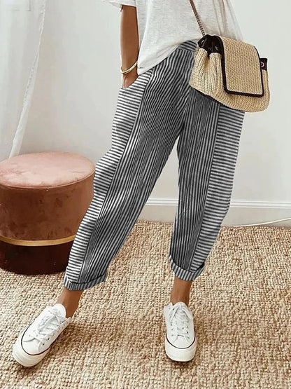 Taikoo | Classic Striped Cotton Trousers